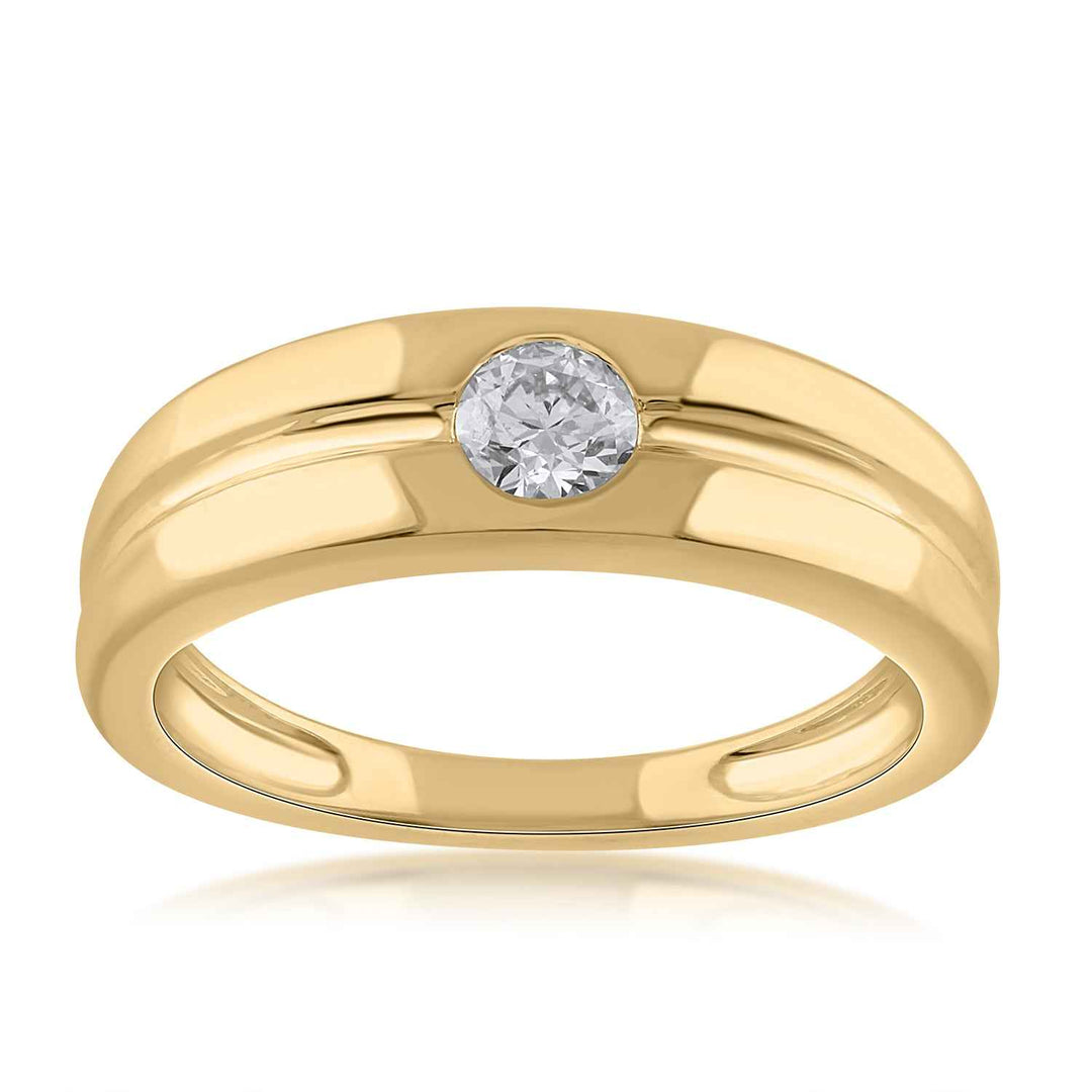 14K YG Men's Solitaire Diamond Ring-1pc