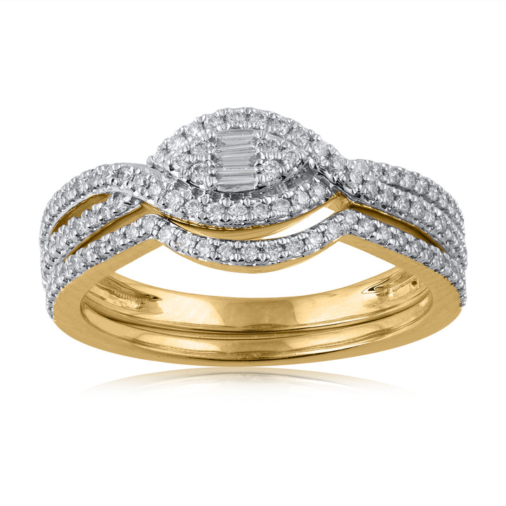 14K YG Cluster Diamond Ring-1pc