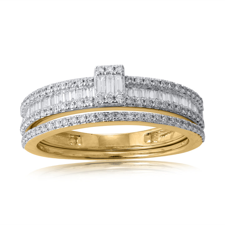 14K YG Cluster Diamond Ring-1pc