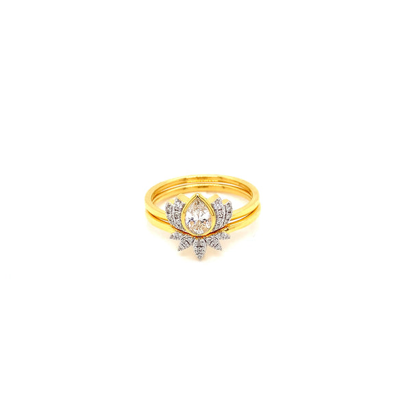18K YG Cluster Diamond Ring-1pc