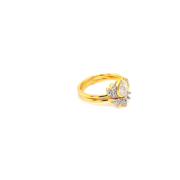 18K YG Cluster Diamond Ring-1pc