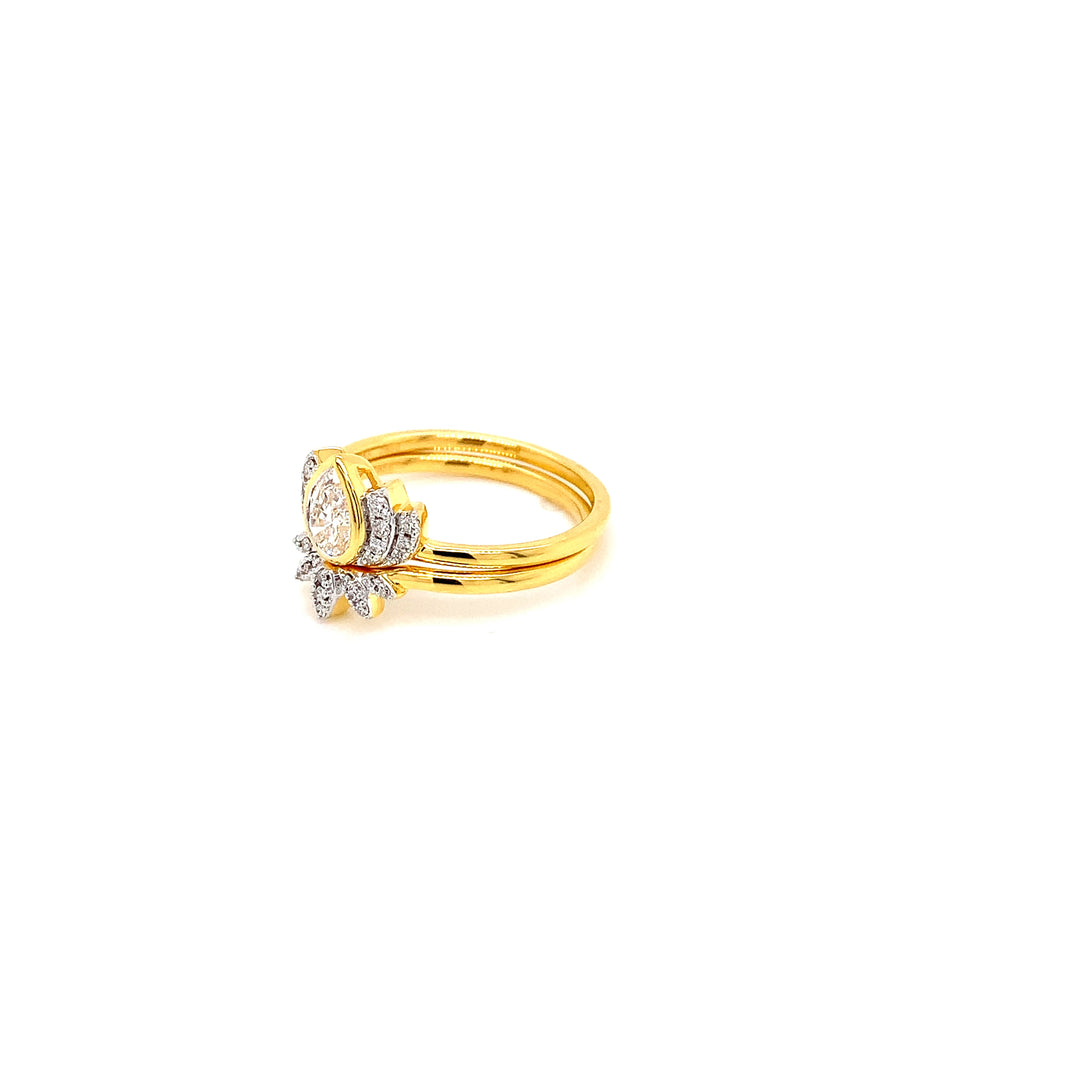 18K YG Cluster Diamond Ring-1pc