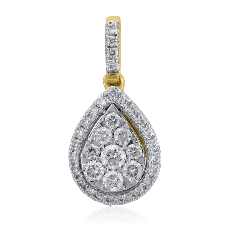 14K YG Drop Diamond Pendant-1pc