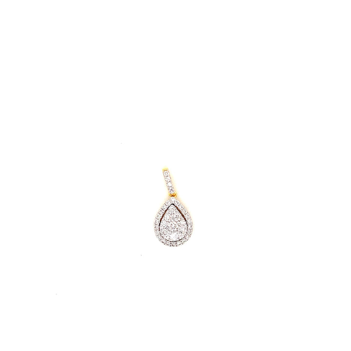 14K YG Drop Diamond Pendant-1pc
