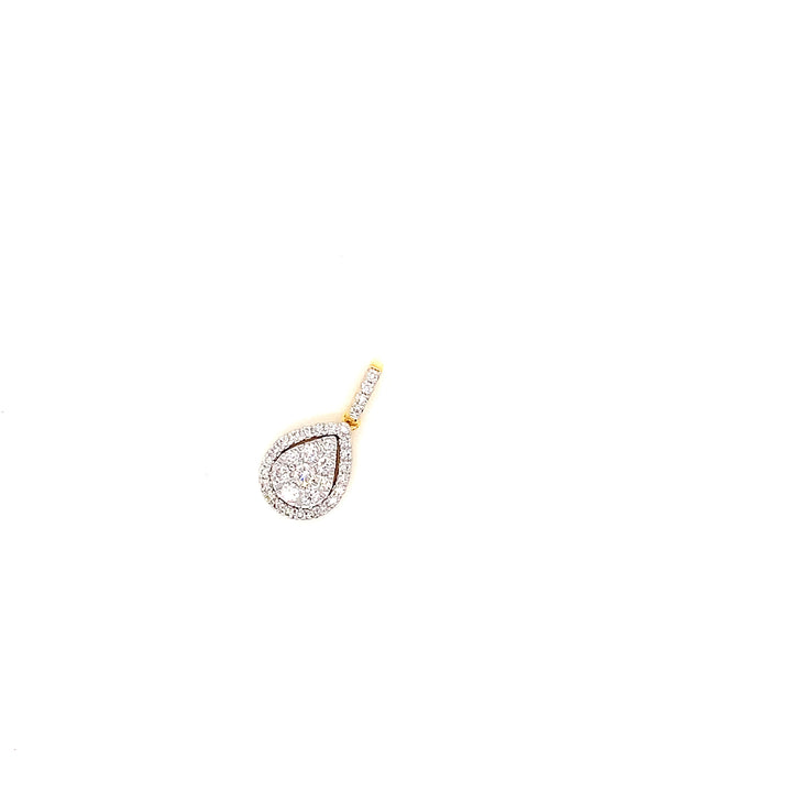 14K YG Drop Diamond Pendant-1pc
