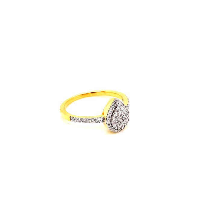 14K YG Drop Diamond Ring-1pc