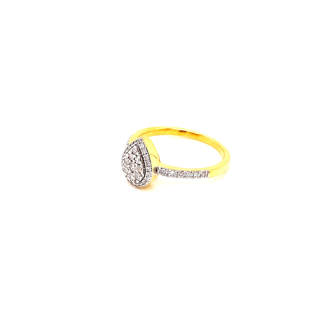 14K YG Drop Diamond Ring-1pc