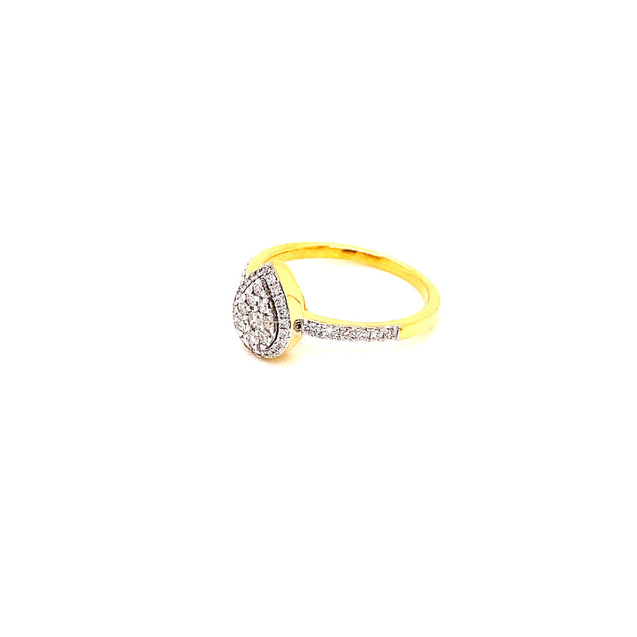 14K YG Drop Diamond Ring-1pc