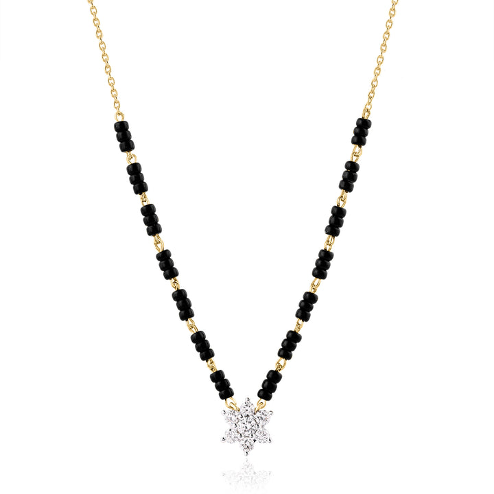14K YG Star Diamond Mangalsutra-1pc