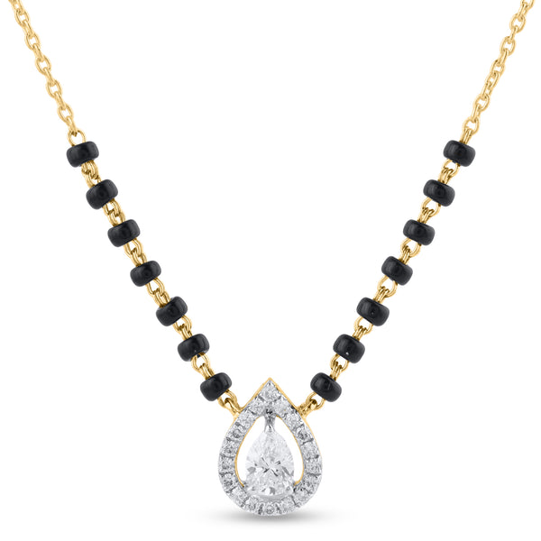 14K YG Drop Diamond Mangalsutra-1pc