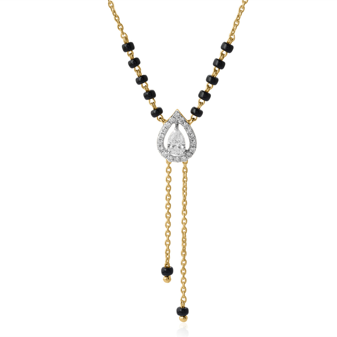 14K YG Drop Diamond Mangalsutra-1pc