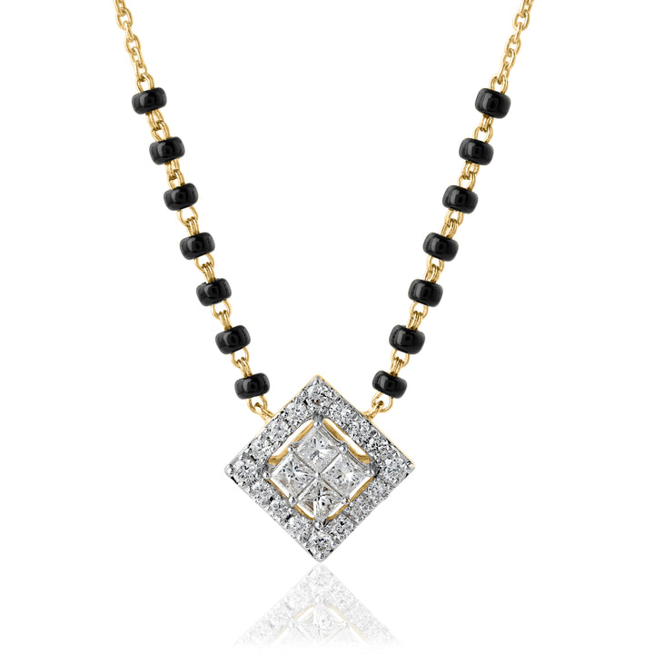 14K YG Fancy Diamond Mangalsutra-1pc