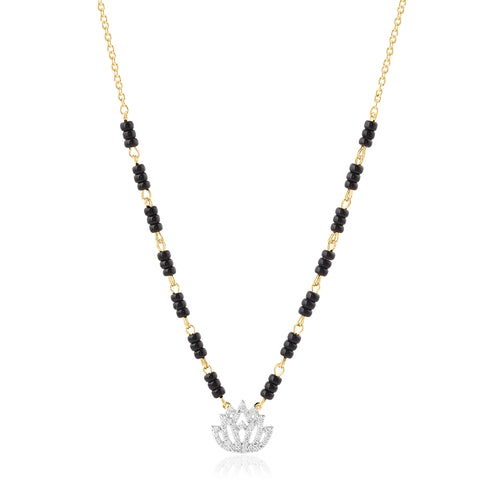 14K YG Fancy Diamond Mangalsutra-1pc