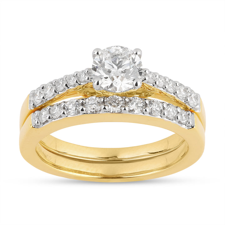 14K YG Cluster Diamond Ring-1pc