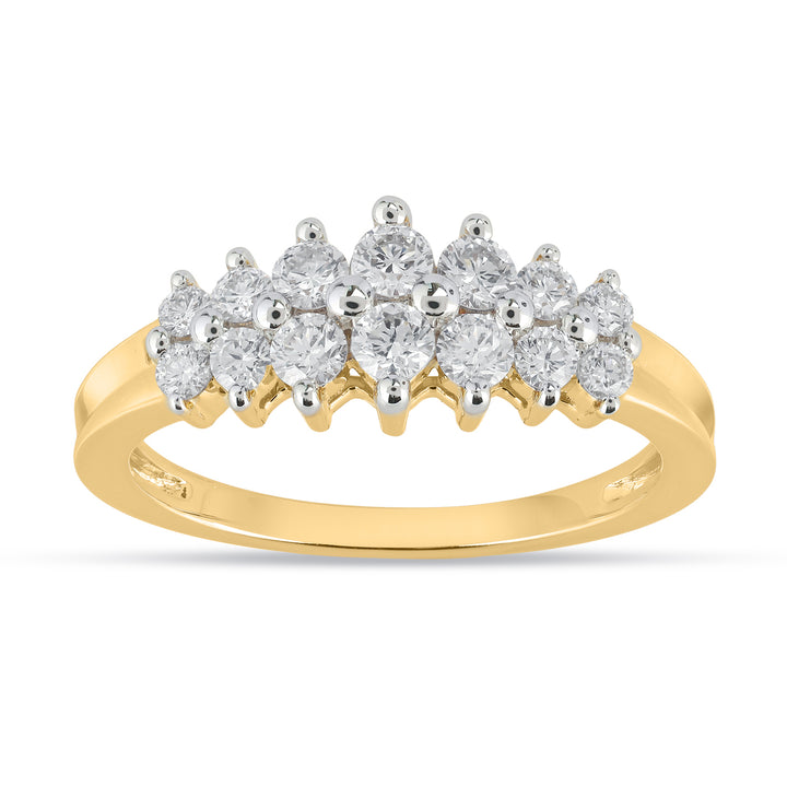 14K YG Cluster Diamond Ring-1pc
