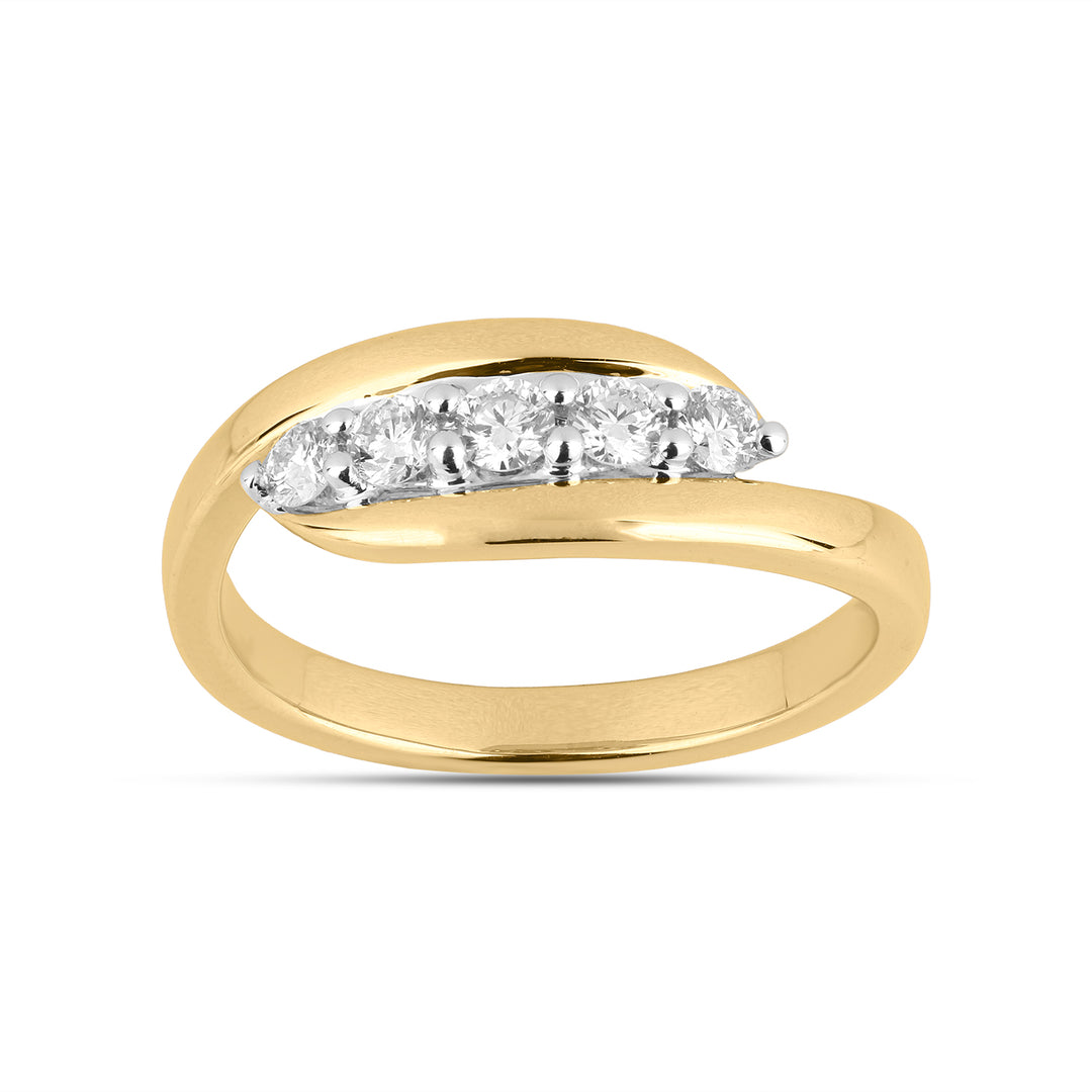 14K YG Cluster Diamond Ring-1pc