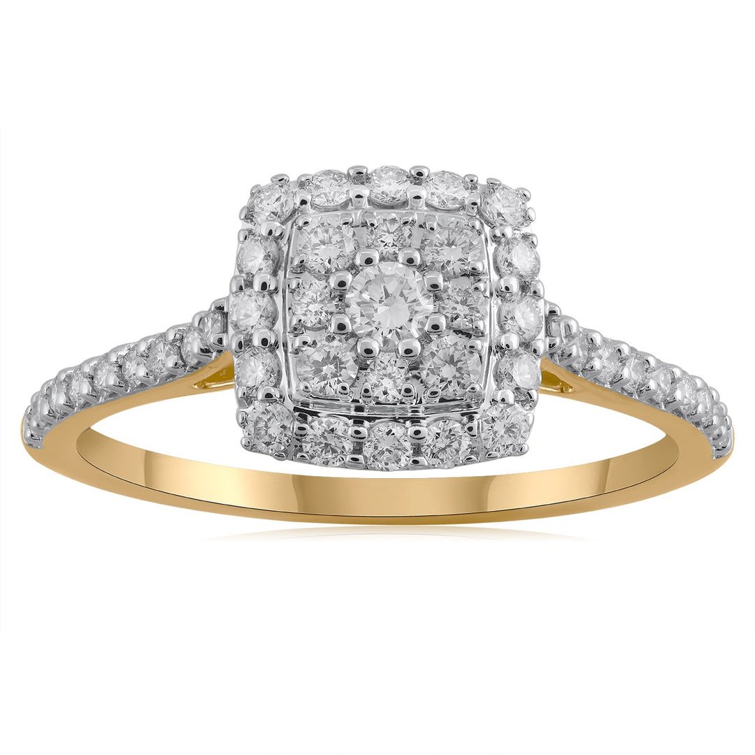 14K YG Cluster Diamond Ring-1pc