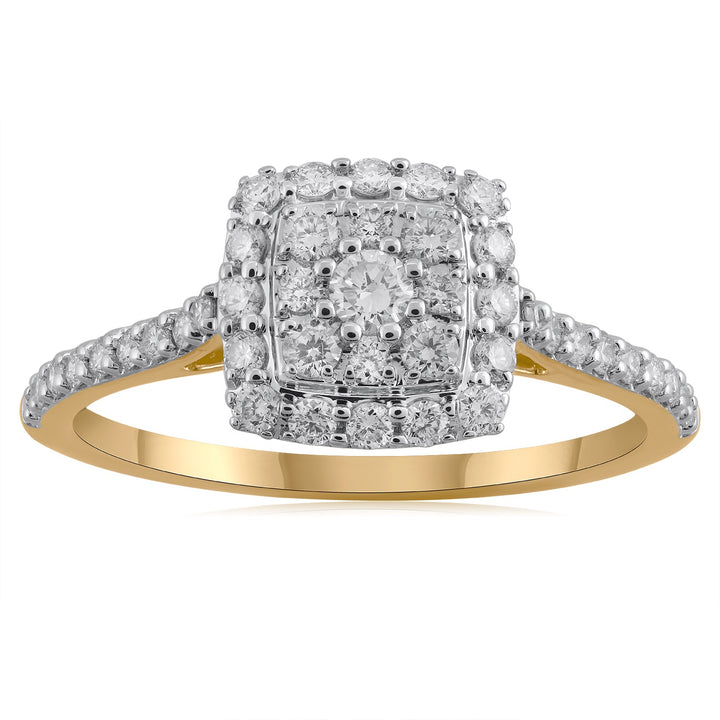 14K YG Cluster Diamond Ring-1pc