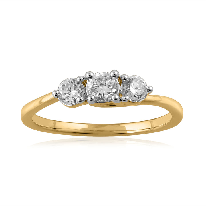 14K YG Cluster Diamond Ring-1pc