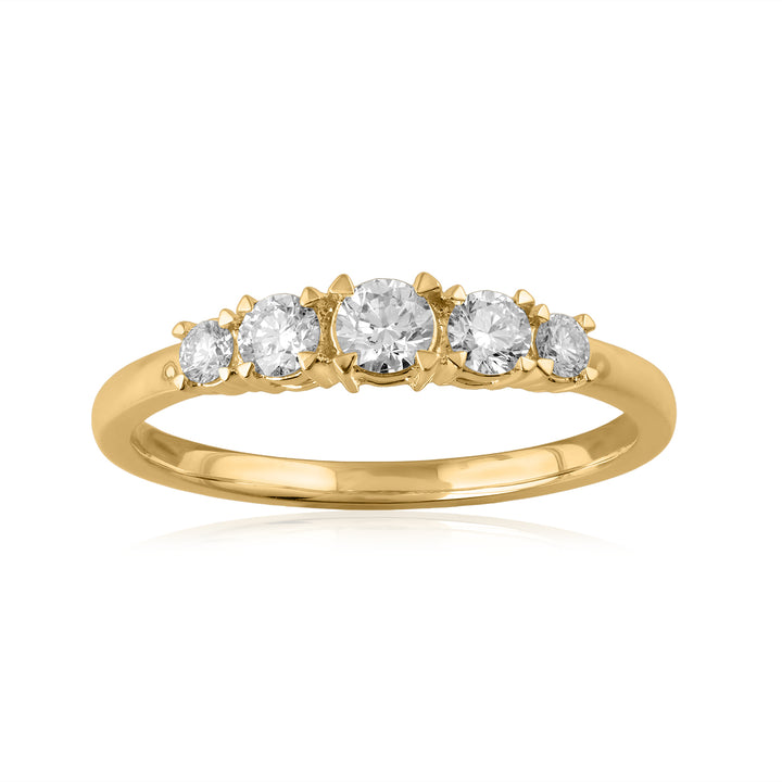 14K YG Cluster Diamond Ring-1pc