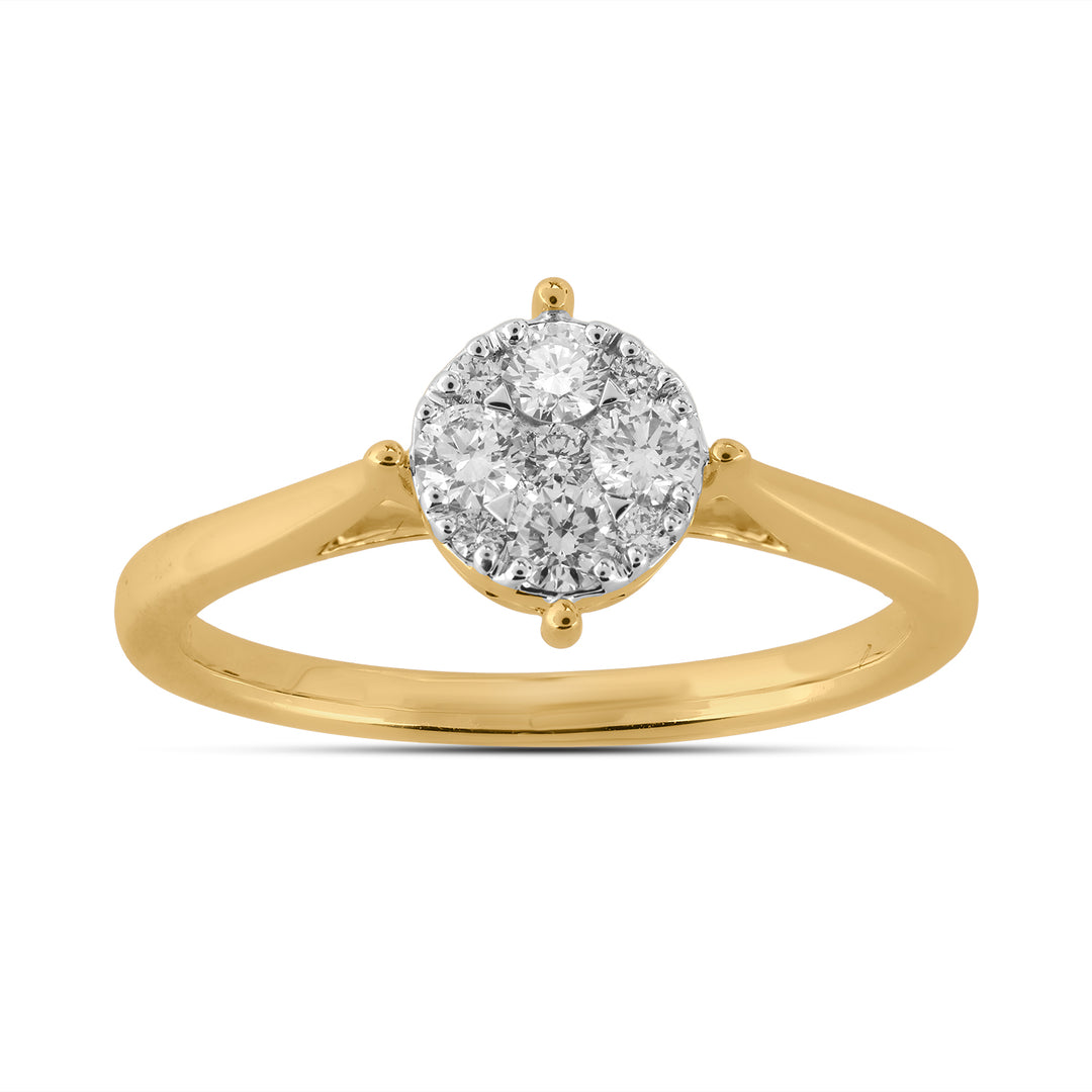 14K YG Cluster Diamond Ring-1pc