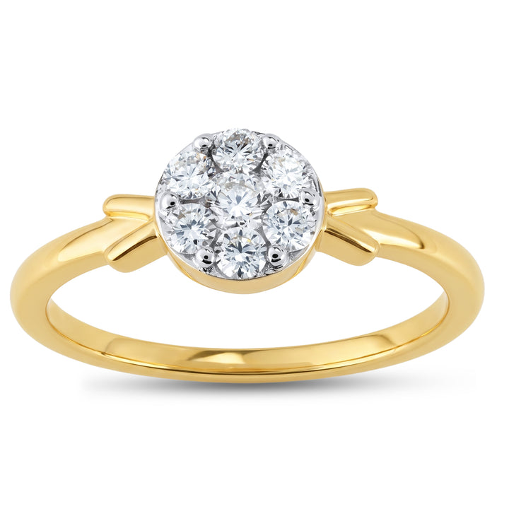 14K YG Cluster Diamond Ring-1pc
