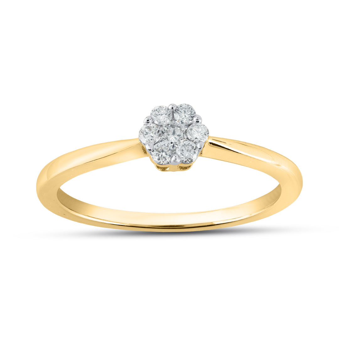 14K YG Cluster Diamond Ring-1pc