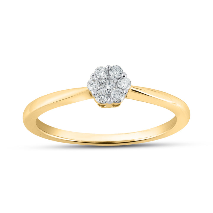 14K YG Cluster Diamond Ring-1pc
