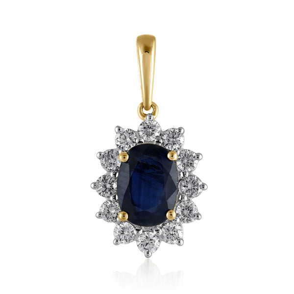 14K YG Cluster Diamond Pendant-1pc