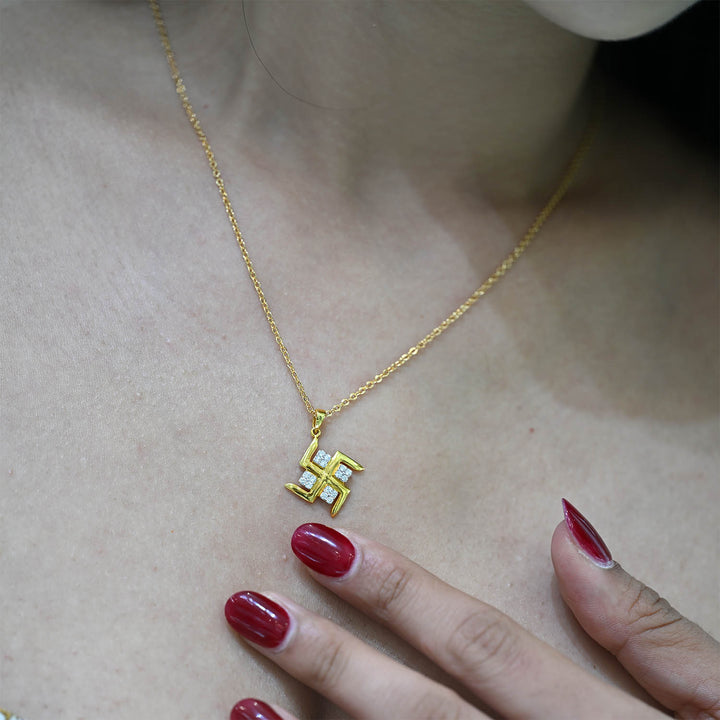 18K YG Cluster Diamond Pendant-1pc