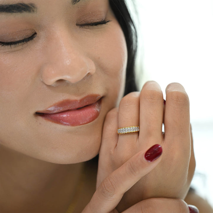 18K YG Band Diamond Ring-1PC