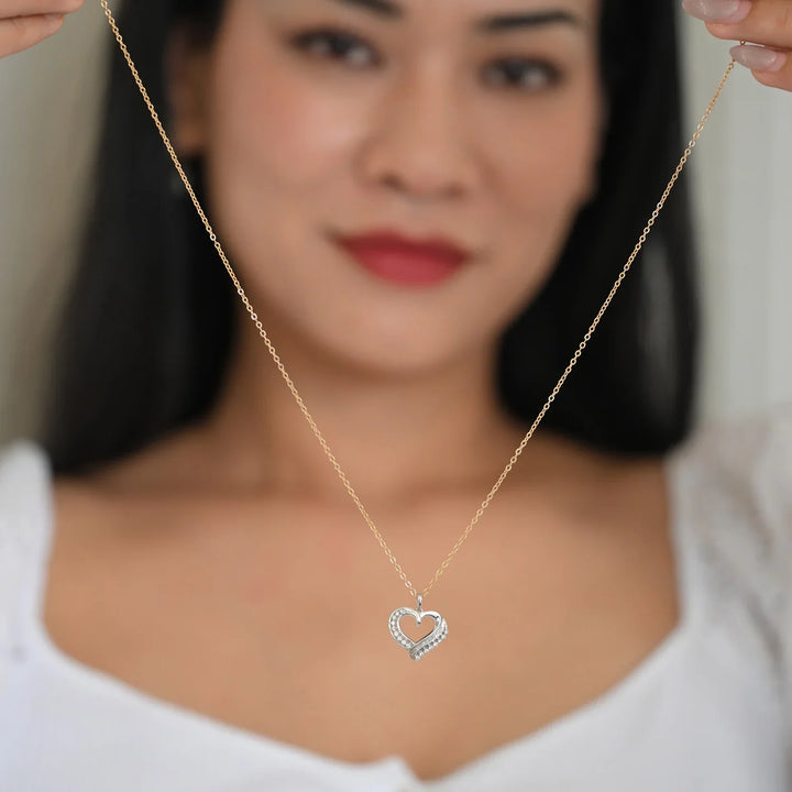 18K WG Heart Diamond Pendant-1Pc