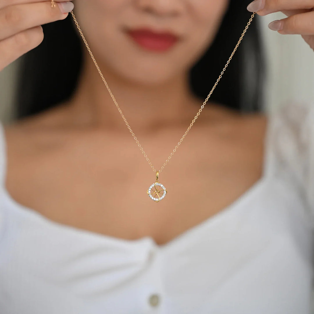18K YG Circle Diamond Pendant-1pc
