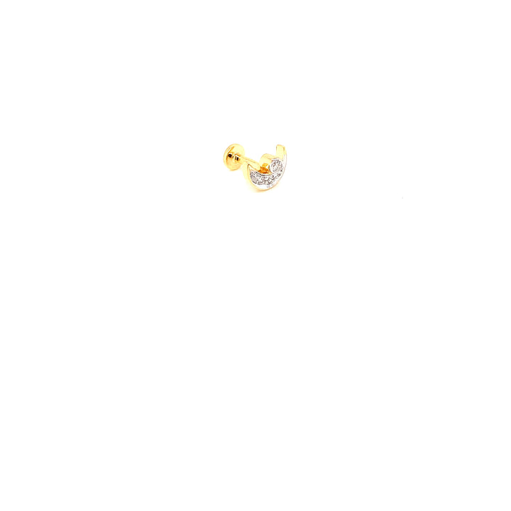 14K YG Moon Diamond Nosepin- 1pc