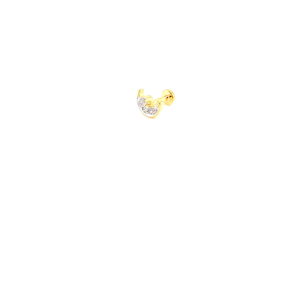 14K YG Moon Diamond Nosepin- 1pc