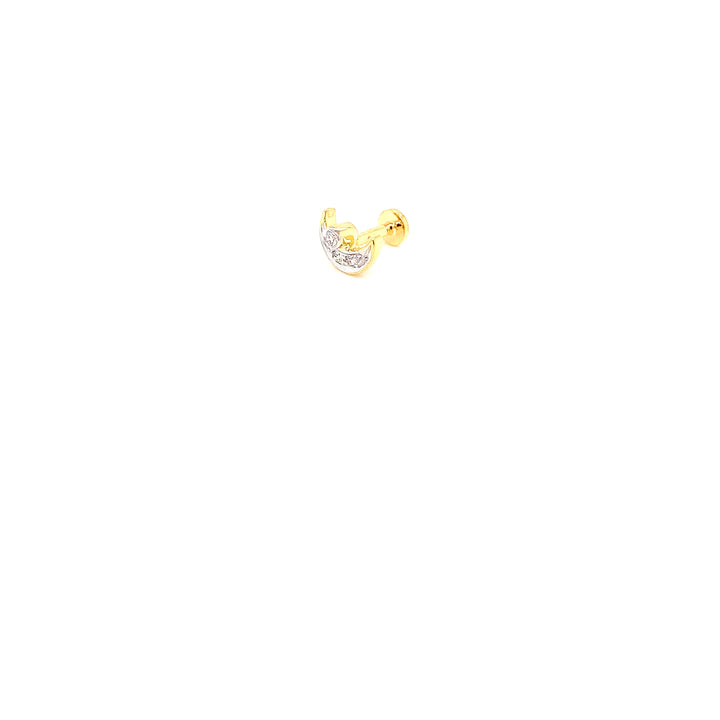14K YG Moon Diamond Nosepin- 1pc