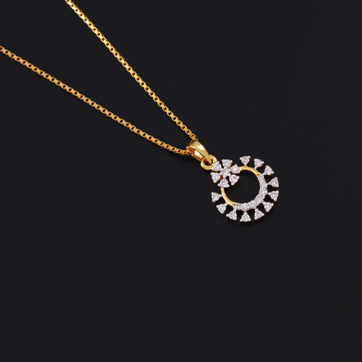 14K YG Cluster Diamond Pendant- 1pc