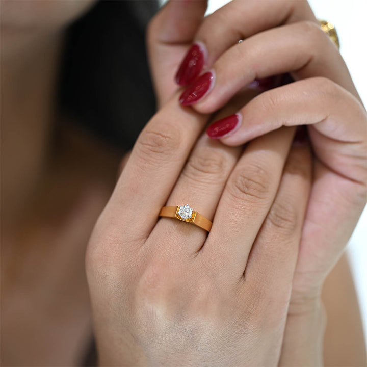 18K YG Solitaire Diamond Ring- 1pc