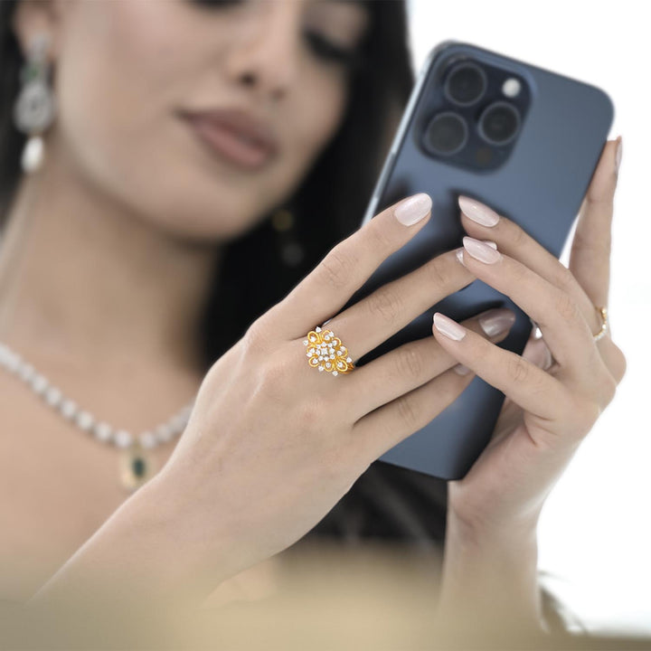 18K YG Cluster Diamond Ring- 1pc