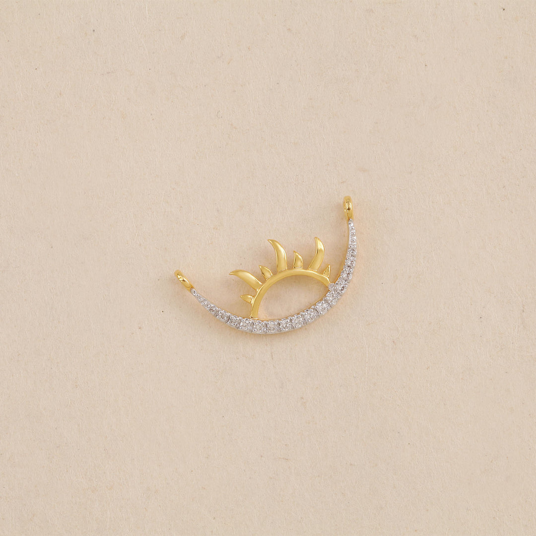 18K YG Sun Moon Diamond Mangalsutra- 1pc