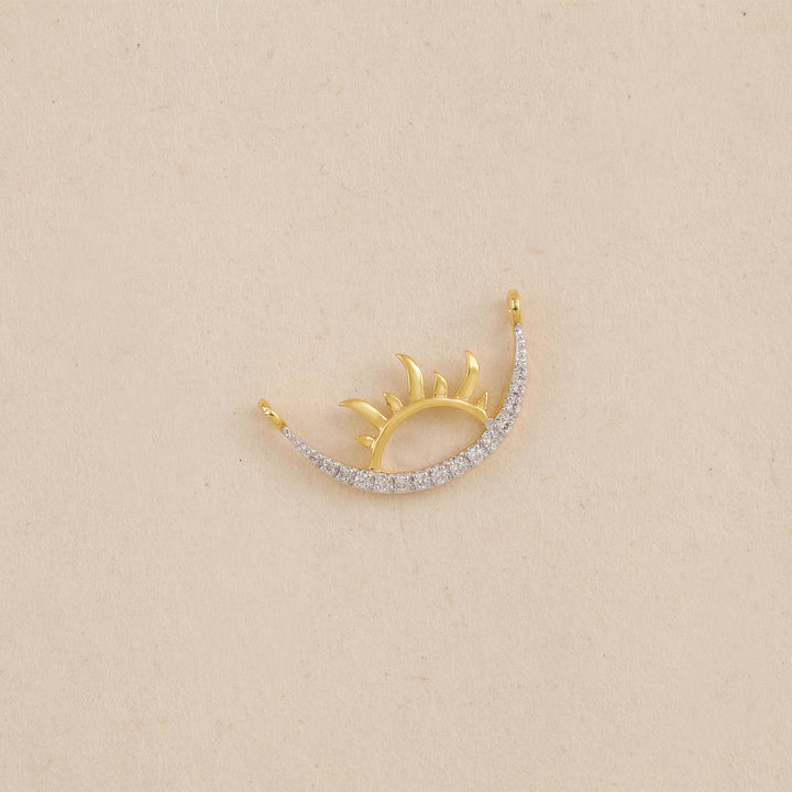18K YG Sun Moon Diamond Mangalsutra- 1pc