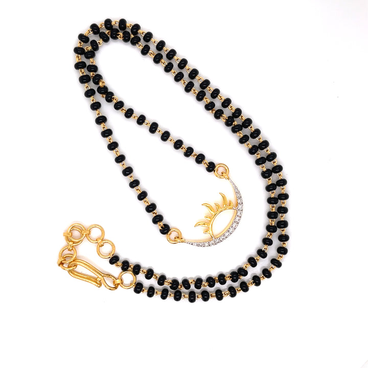 18K YG Sun Moon Diamond Mangalsutra- 1pc