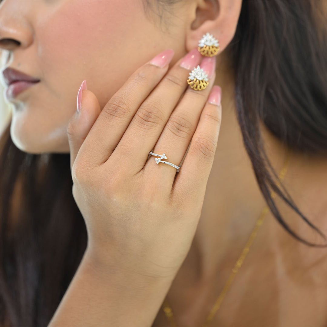 14K YG Cluster Diamond Ring- 1pc