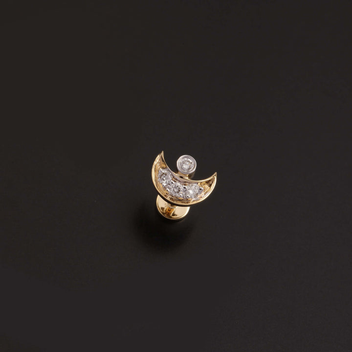 14K YG Moon Diamond Nosepin- 1pc