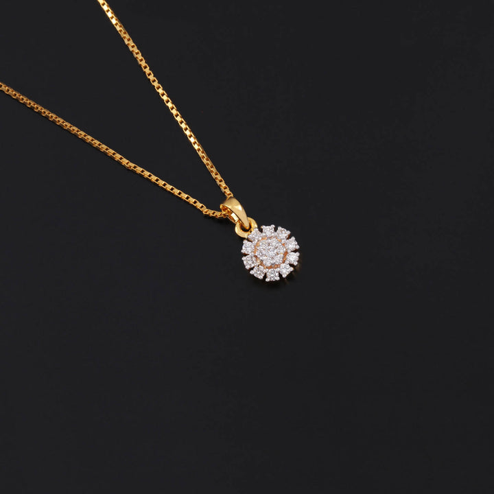 14K YG Cluster Diamond Pendant- 1pc