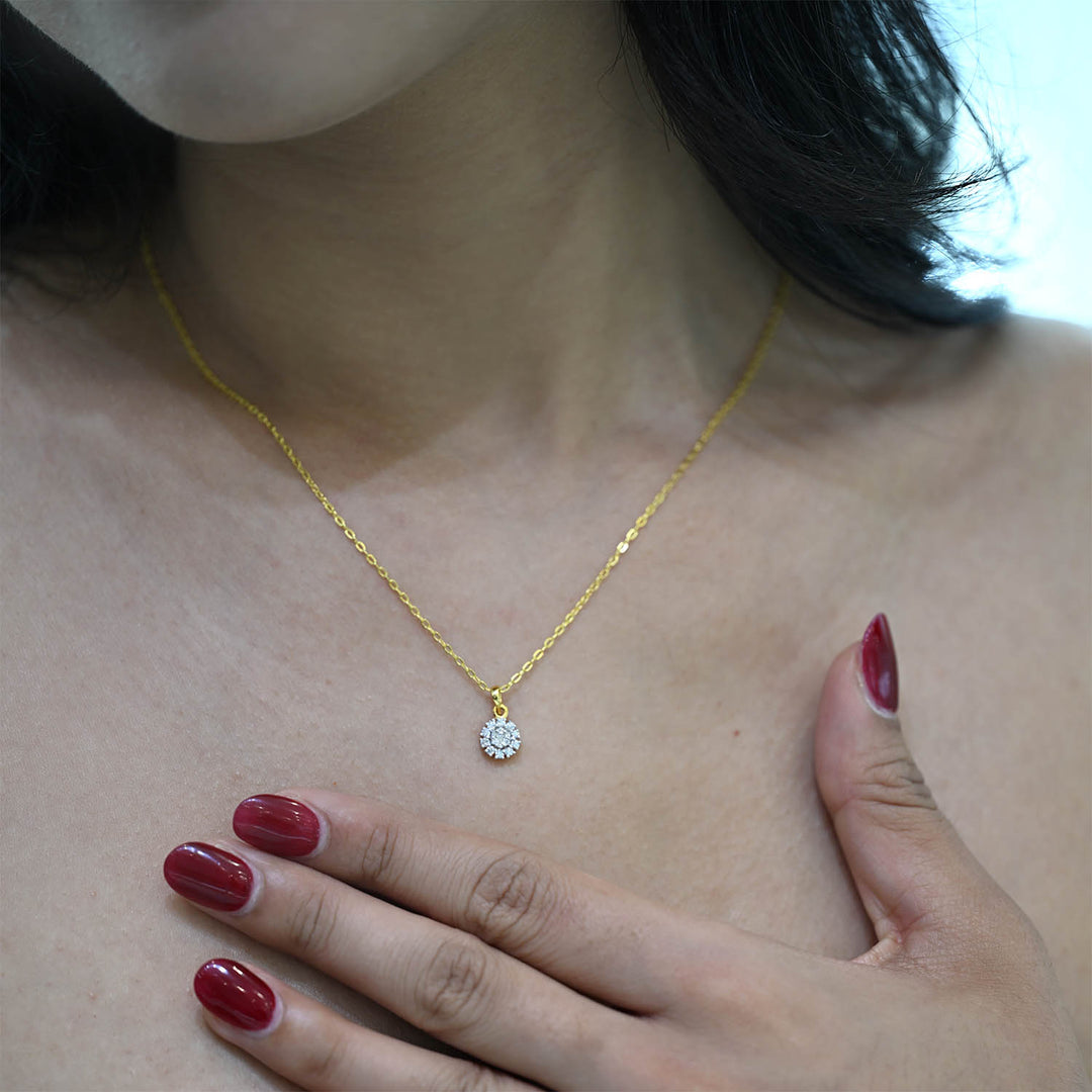 14K YG Cluster Diamond Pendant- 1pc