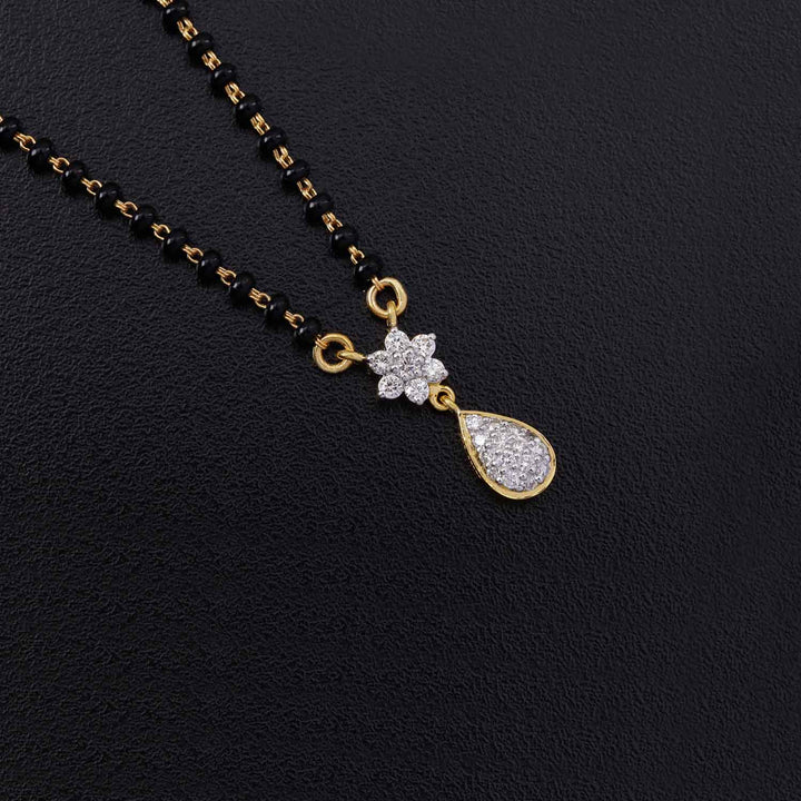 18K YG Drop Diamond Mangalsutra with 22K Chain-1pc