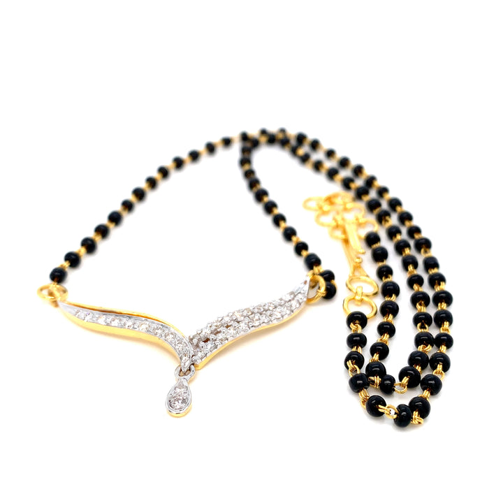 18K YG Fancy Diamond Mangalsutra-1pc