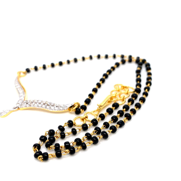 18K YG Fancy Diamond Mangalsutra-1pc