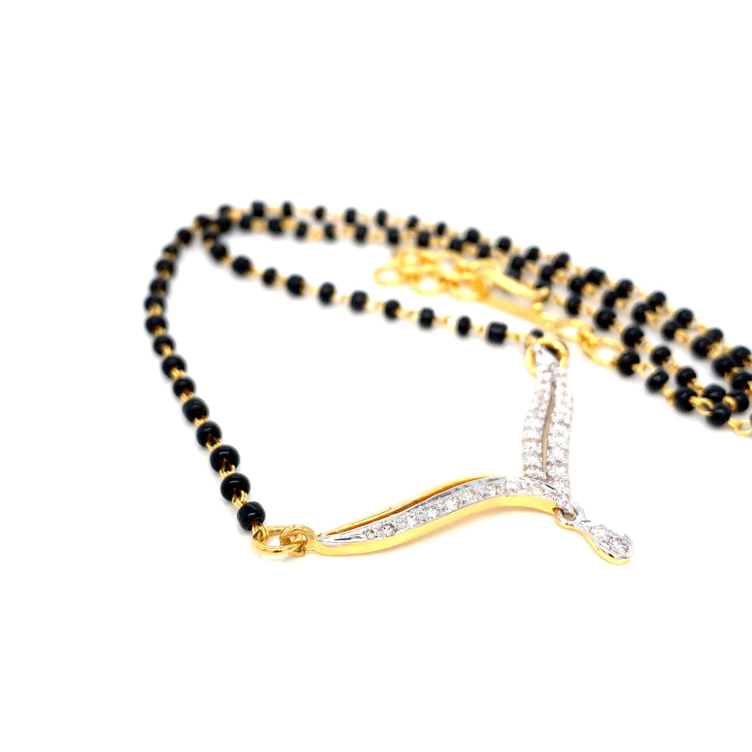 18K YG Fancy Diamond Mangalsutra-1pc